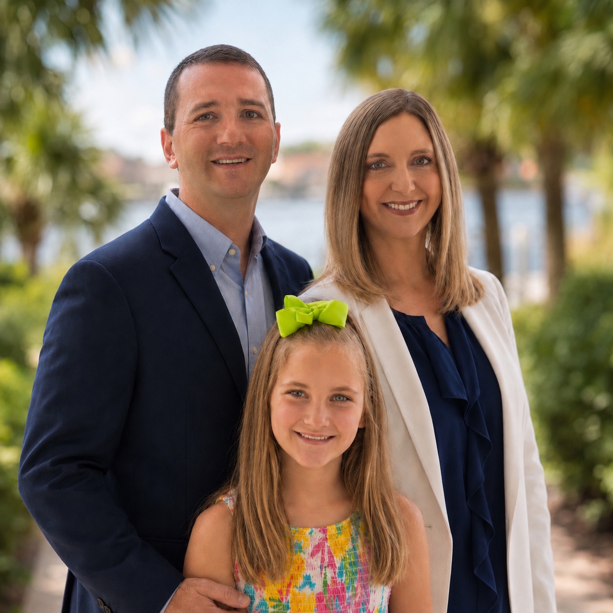Jacob Dotson with his wife, Megan, and daughter, Caroline